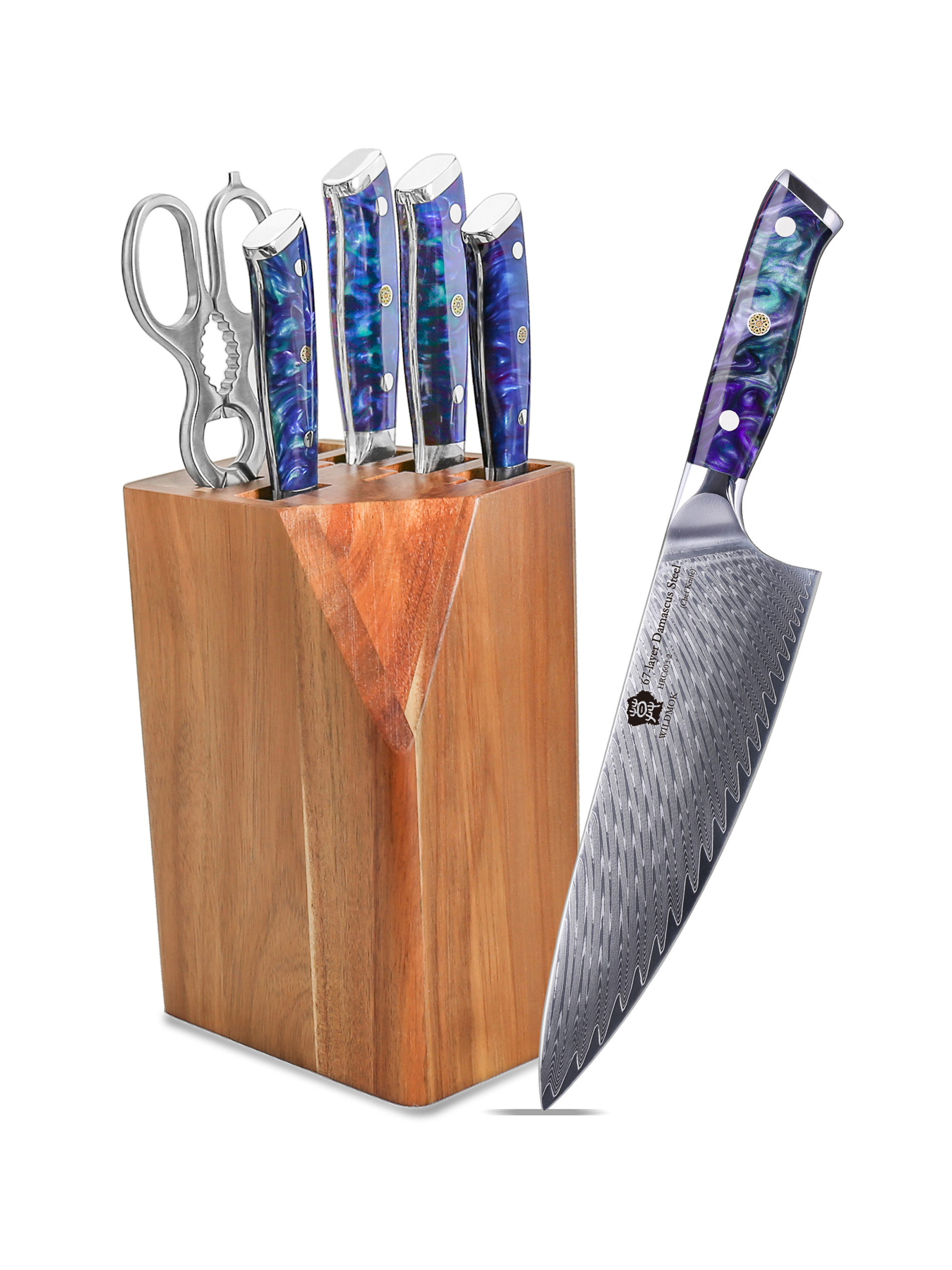 WILDMOK-7PCS-DAMASCUS-STEEL-VG10-PREMIUM-KNIFE-BLOCK-SET-RESIN-HANDLE-PROFESSIONAL-CHEF-KNIVES-SET-WITH-GIFT-BOX