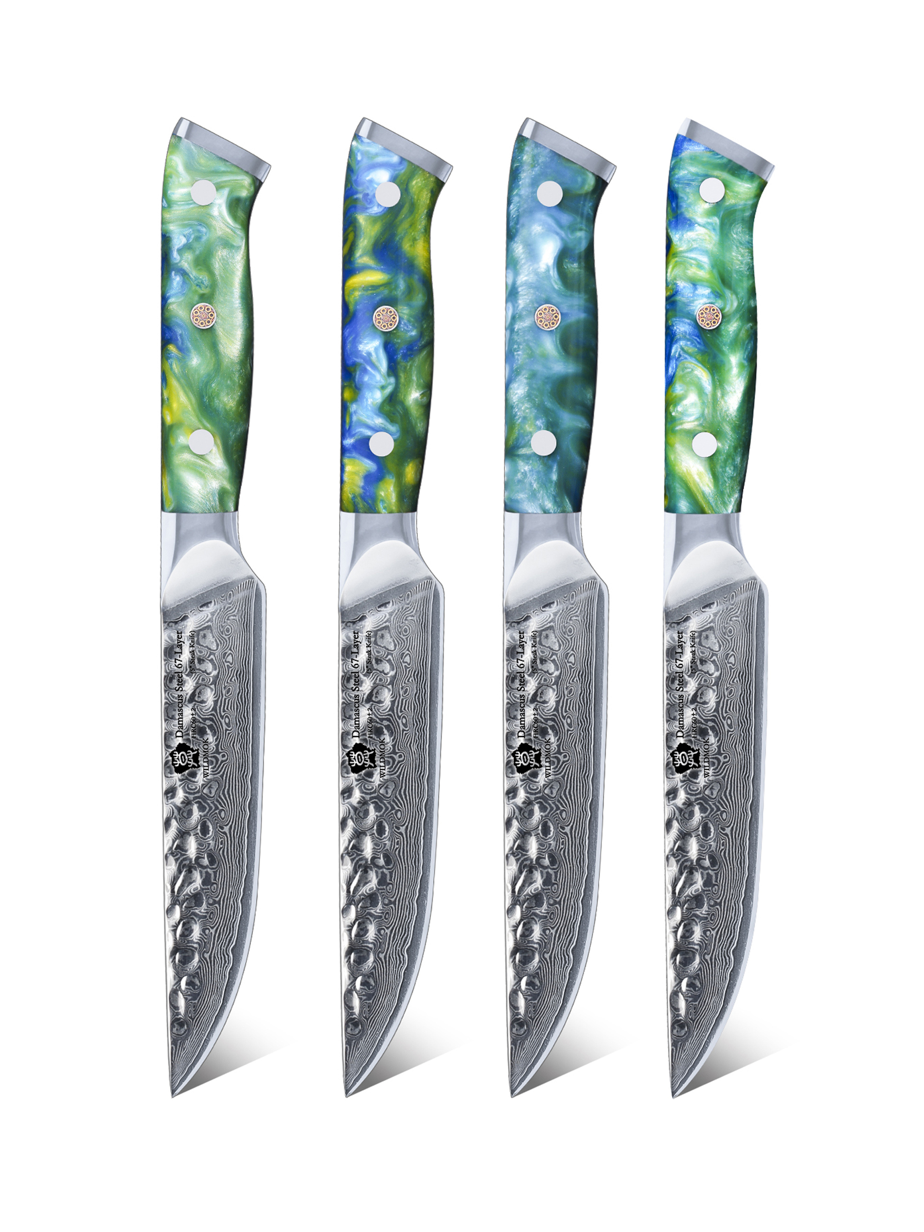 WILDMOK-4PCS-VG10-DAMASCUS-STEEL-STEAK-KNIVES-SET-WITH-JADE-GREEN-RESIN-HANDLE