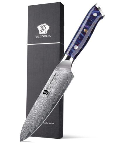 WILDMOK 5 INCH KITCHEN DAMASCUS STEEL UTILITY KNIFE RESIN HANDLE (14)