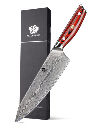 WILDMOK 8 INCH PROFESSIONAL KITCHEN CHEF KNIFE DAMASCUS STEEL GYUTO KNIFE (6)