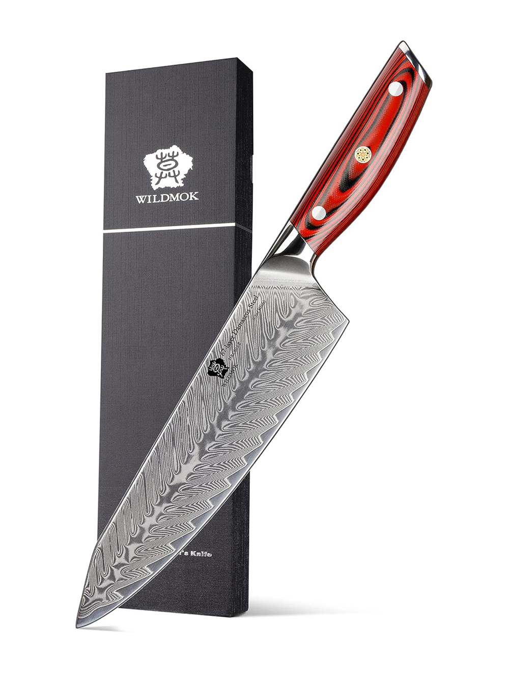 WILDMOK 8 INCH PROFESSIONAL KITCHEN CHEF KNIFE DAMASCUS STEEL GYUTO KNIFE (6)