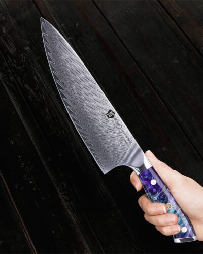 WILDMOK-VG10-DAMASCUS-STEEL-8-INCH-CHEF-KNIFE-BLUE-RESIN-HANDLE