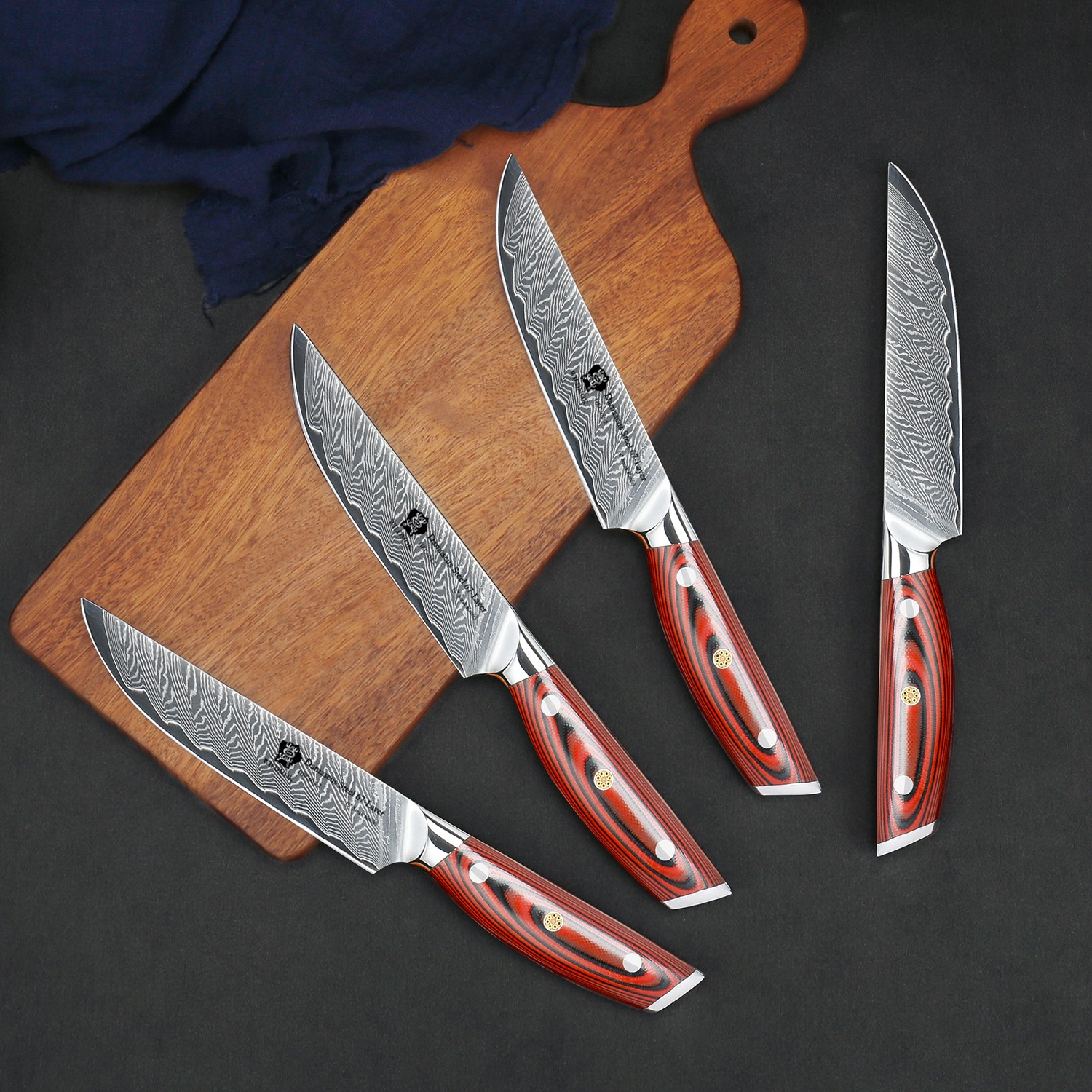 WILDMOK-4PCS-DAMASCUS-STEAK-KNIFE-SET-WITH-FULL-TANG-G10-HANDLE