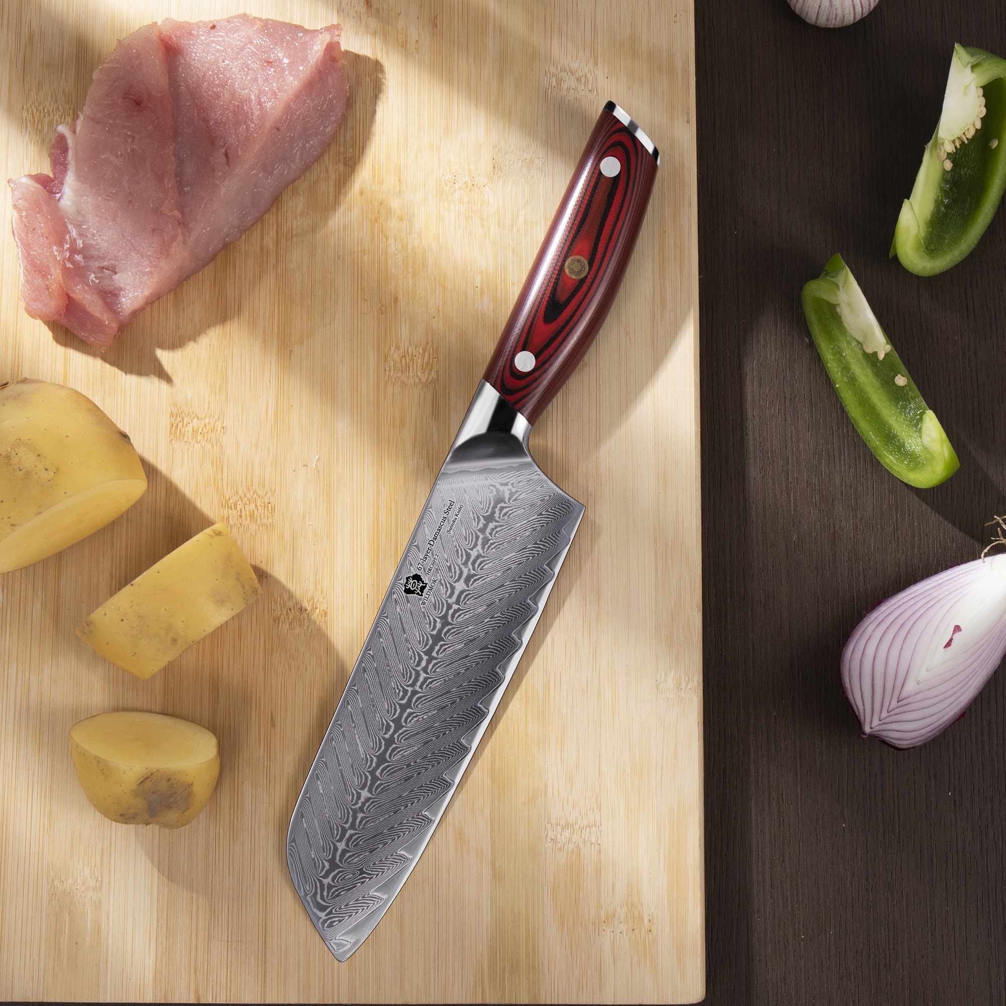 WILDMOK-7-INCH-SANTOKU-KNIFE-DAMASCUS-STEEL-JAPANESE-KNIFE-WITH-FULL-TANG-G10-HANDLE