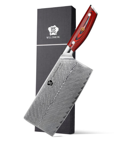 WILDMOK 7Inch Chinese Chef Knife Damascus Steel Cleaver Meat Kitchen Knife