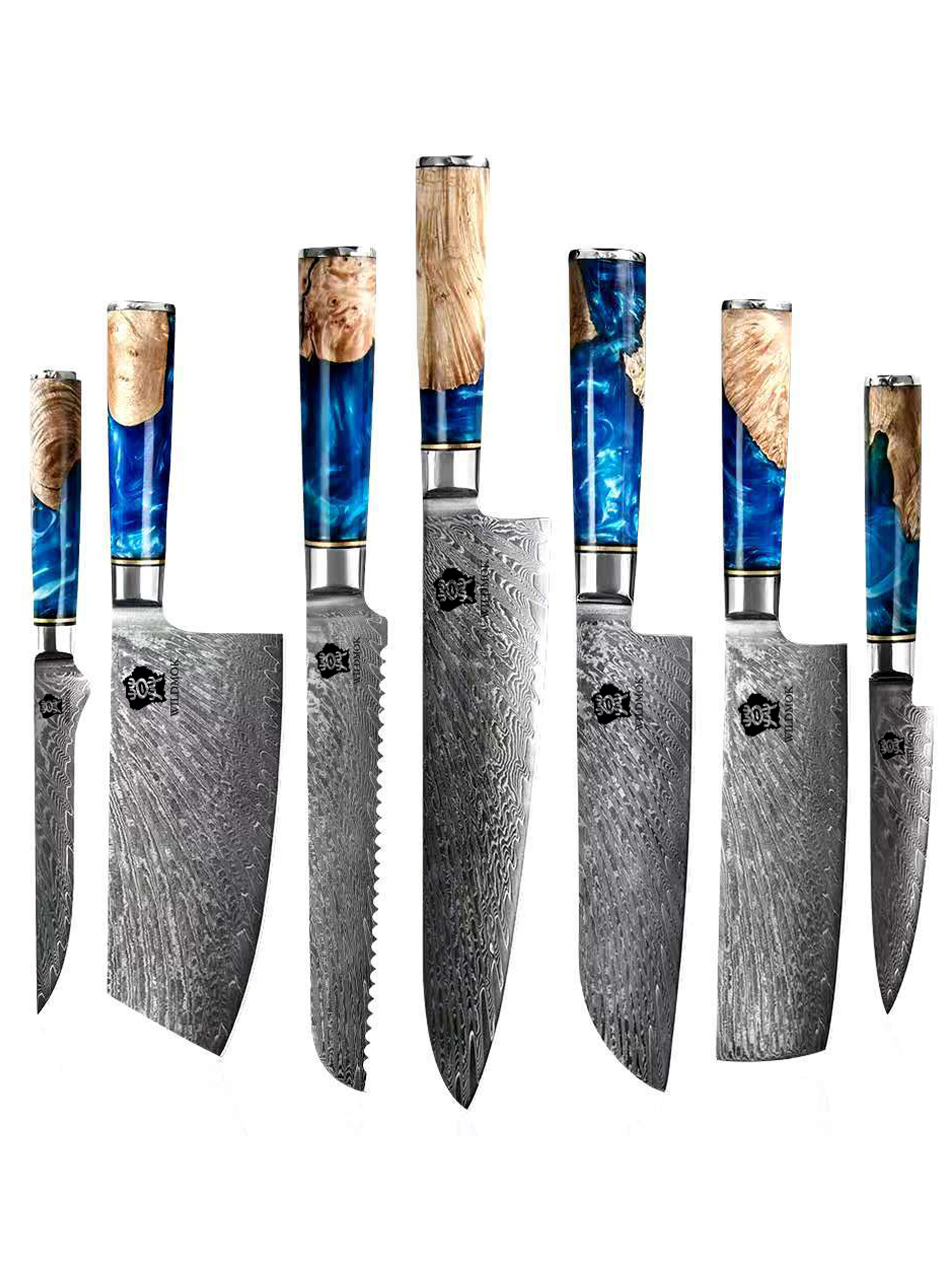 WILDMOK-7PCS-JAPANESE-VG10-DAMASCUS-KNIFE-SET