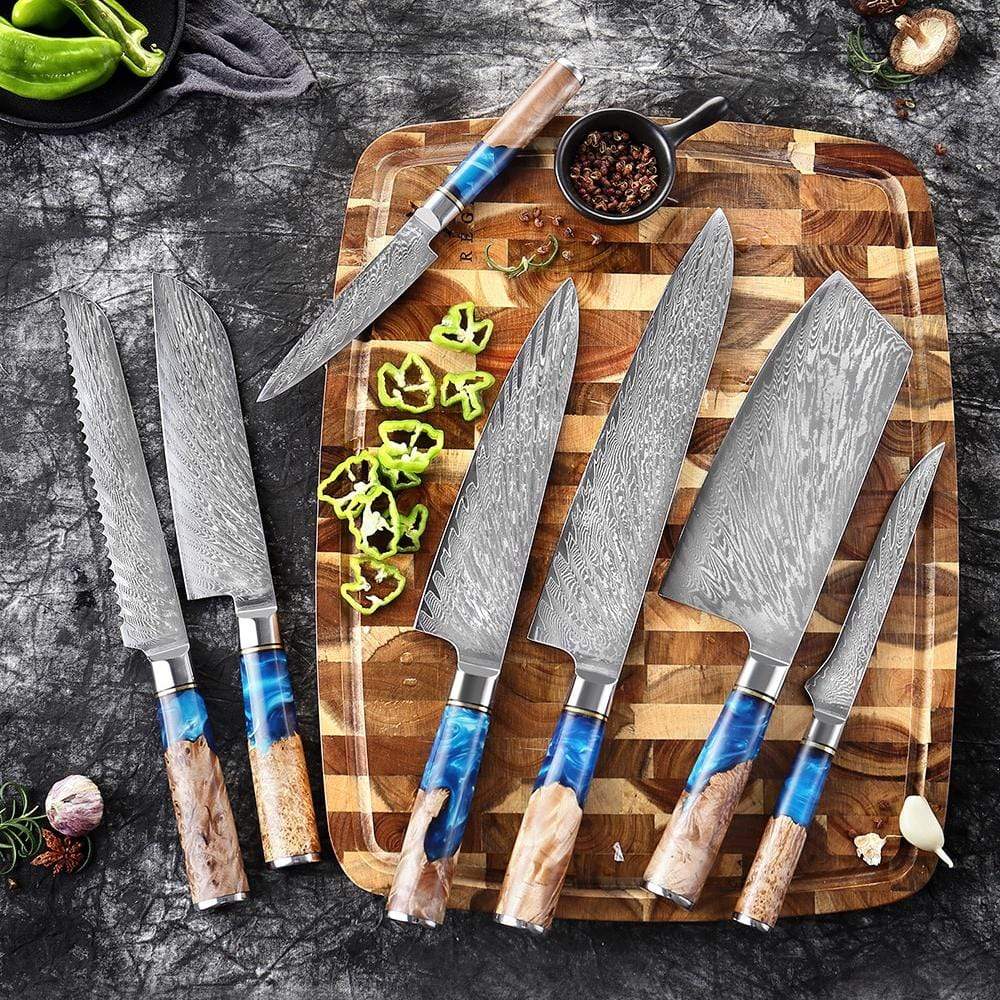 WILDMOK-7PCS-JAPANESE-VG10-DAMASCUS-KNIFE-SET