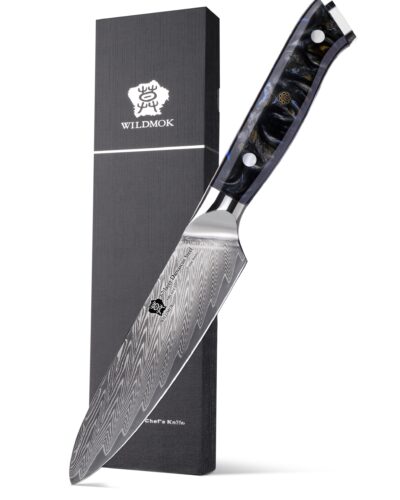 WILDMOK 5 INCH UTILITY KNIFE 67 LAYERS VG10 DAMASCUS STEEL KITCHEN KNIFE WITH RESIN HANDLE (1 1）