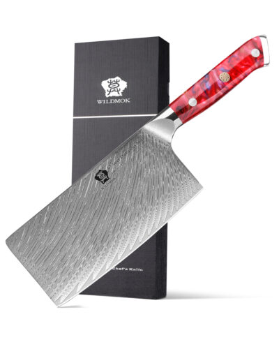 WILDMOK Handicraft Damascus Meat Chopper Cleaver Knife