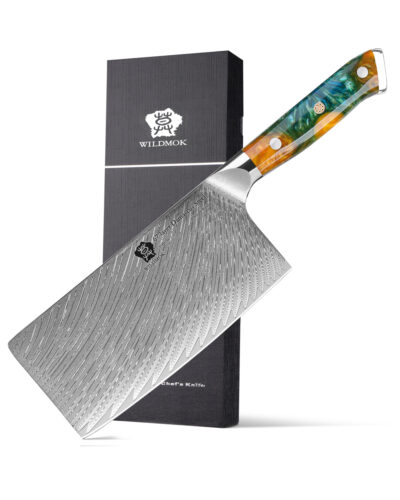 WILDMOK Vegetable&Meat Damascus Cleaver Kitchen Knife