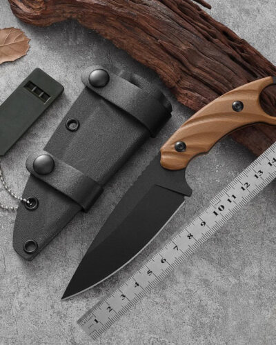 KA-BAR BK2 Tactical Survival Knife, Fixed Blade Outdoor Camping Knife with Kydex Sheath
